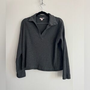 Joe Fresh Gray Waffle Polo Sweater – Size M
